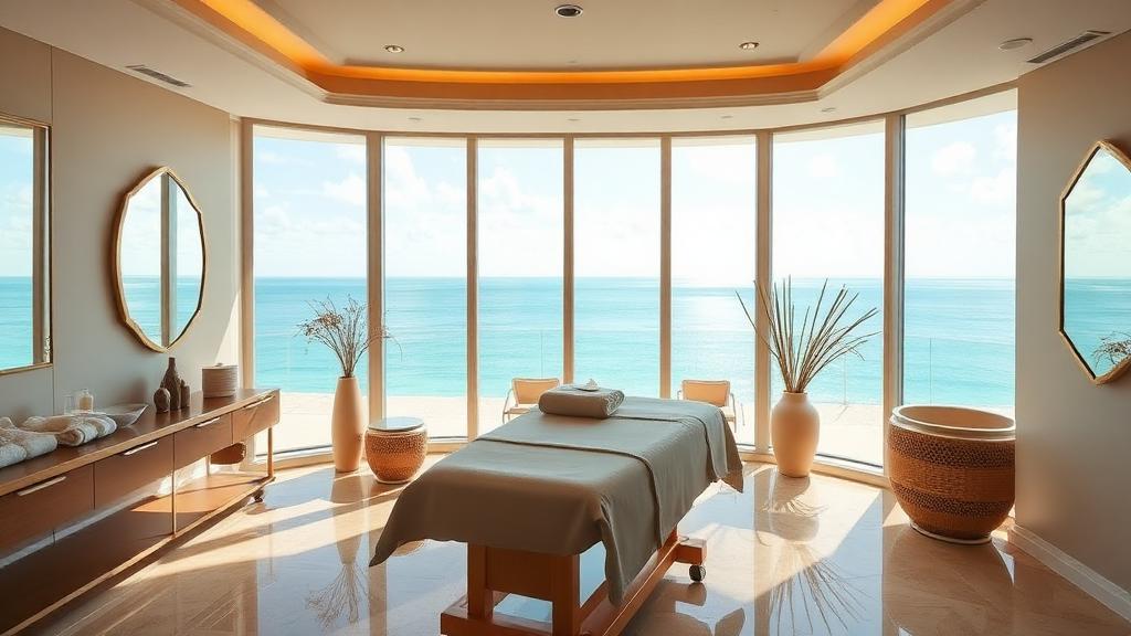 Luxury spa treatment room with ocean view at Acqualina Resort Miami