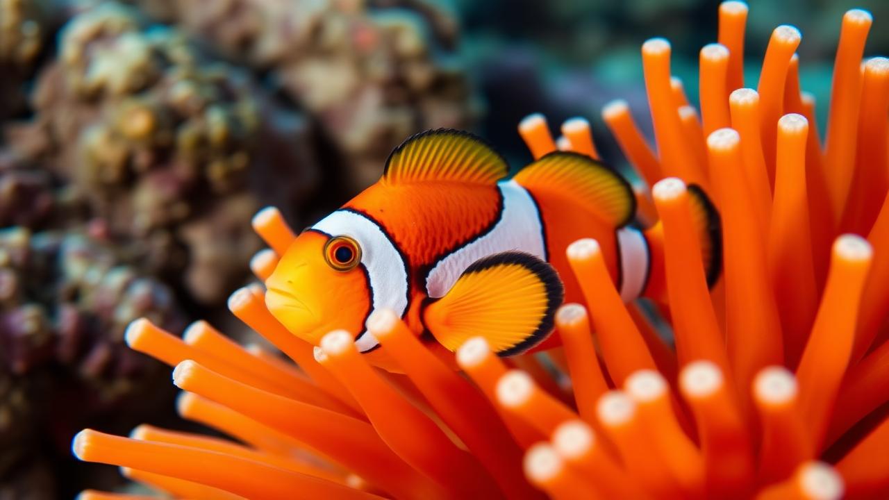 Tropical fish swimming through crystal clear lagoon waters at a secluded Australian island