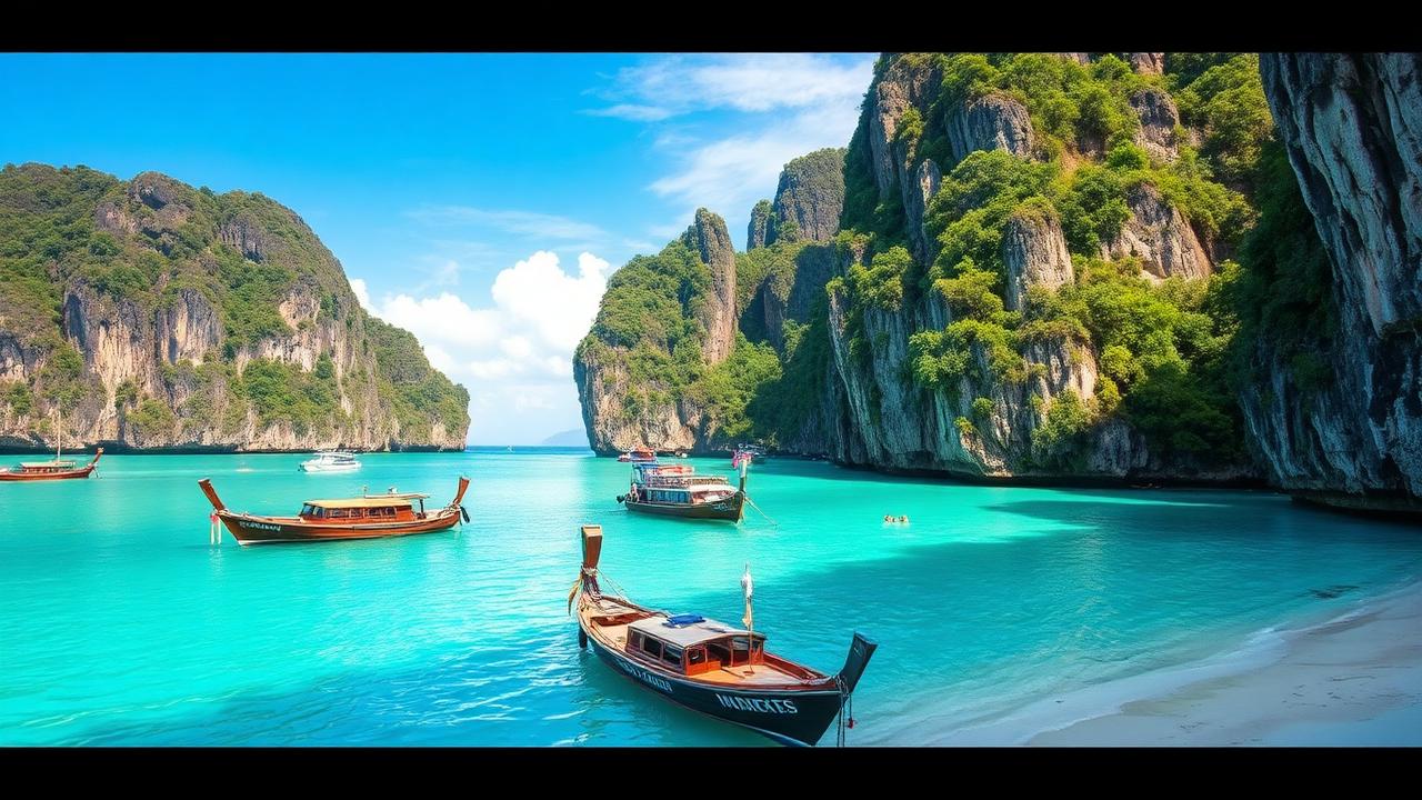 Snorkeler exploring vibrant coral reef with tropical fish in Thailand's clear waters