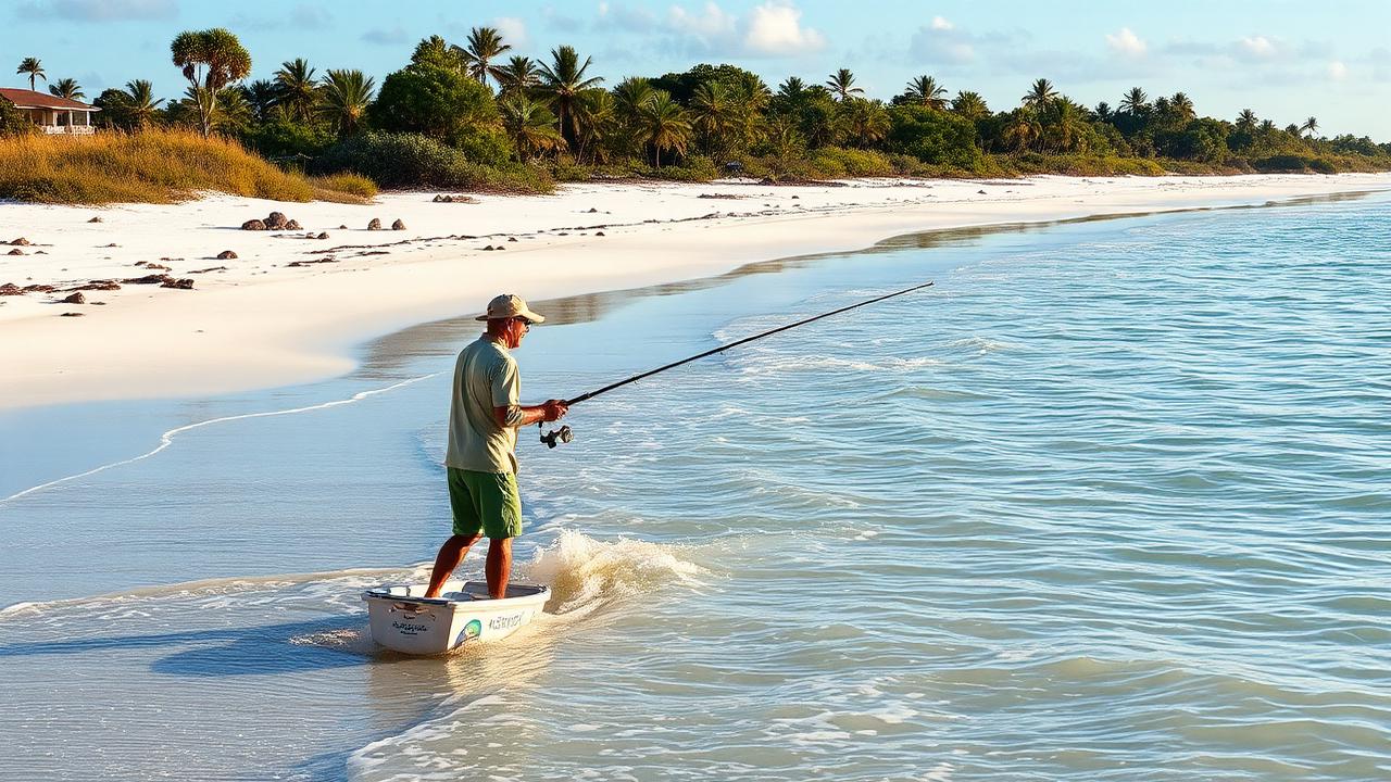 Surf fishing along Florida's pristine Forgotten Coast shoreline
