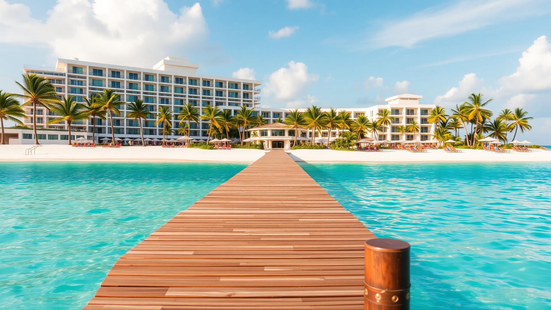 Luxury beachfront resort in Cancún Hotel Zone with Caribbean views