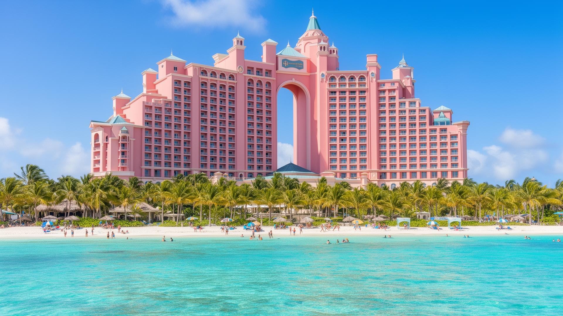 Luxury oceanfront resort in Nassau Bahamas with crystal clear water