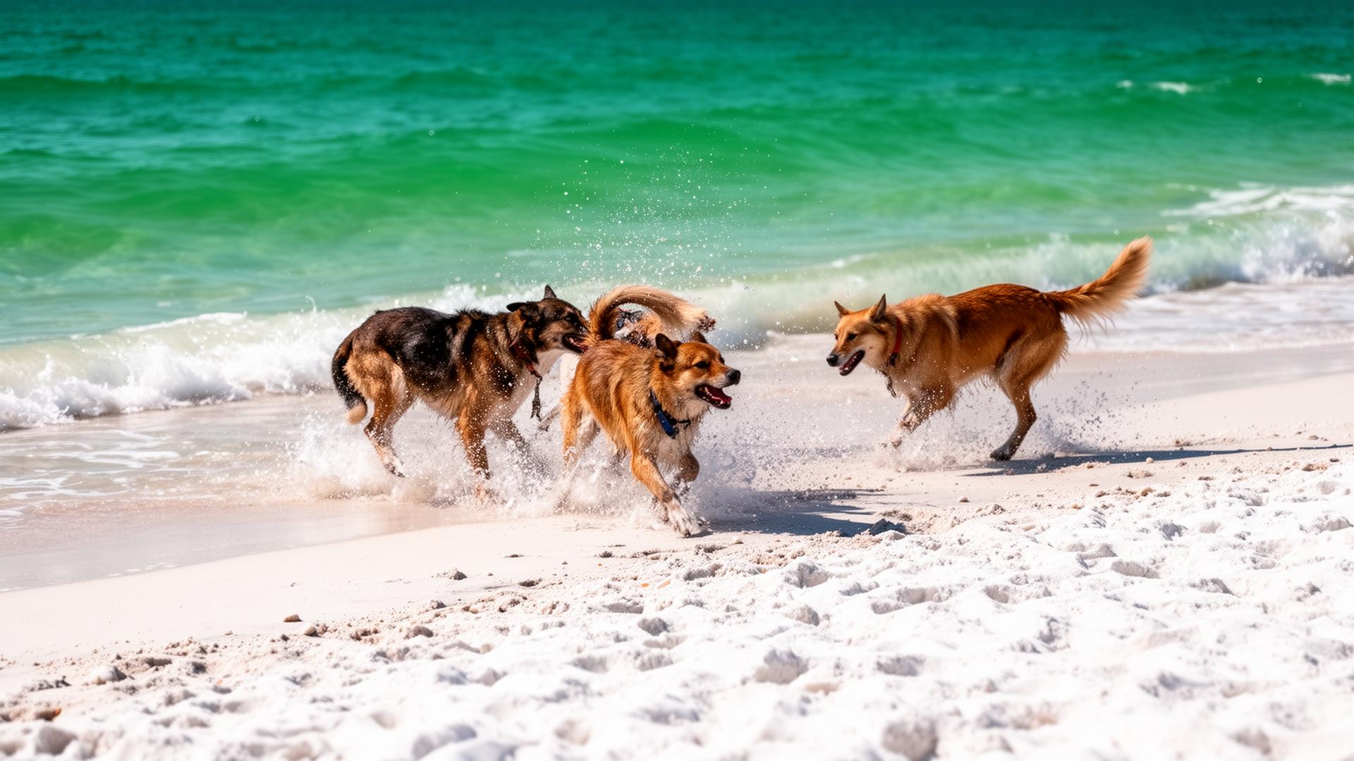 Pensacola Dog Beaches: Where Pups Play on White Quartz Sand — Editorial Image