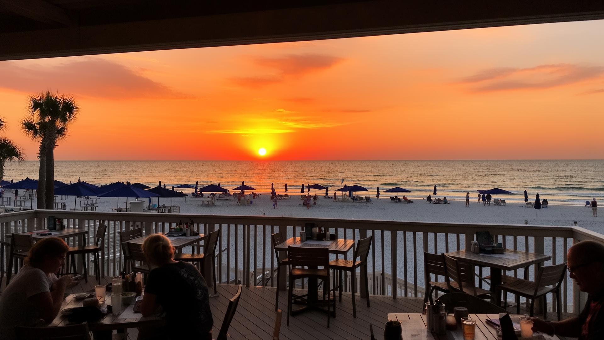 Casual beachfront dining and Gulf seafood at Schooners in Panama City Beach