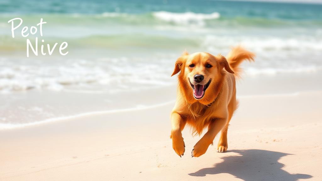 Dog running on beach