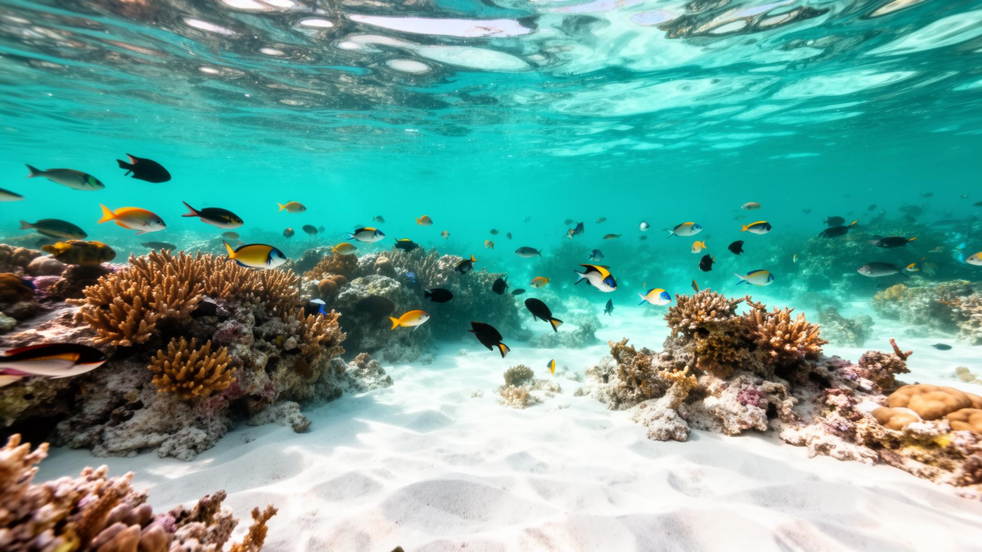 Vibrant coral reef in Cozumel, Mexico — underwater snorkeling scene