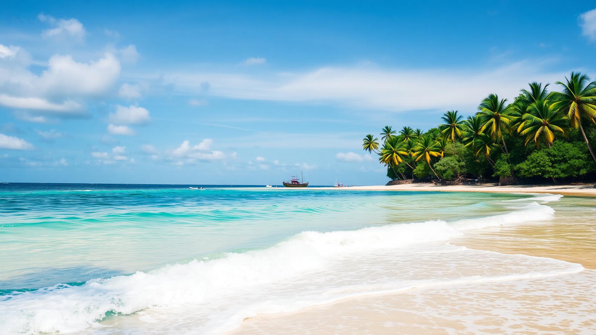 Kata Beach Phuket Thailand with turquoise water and gentle surf waves